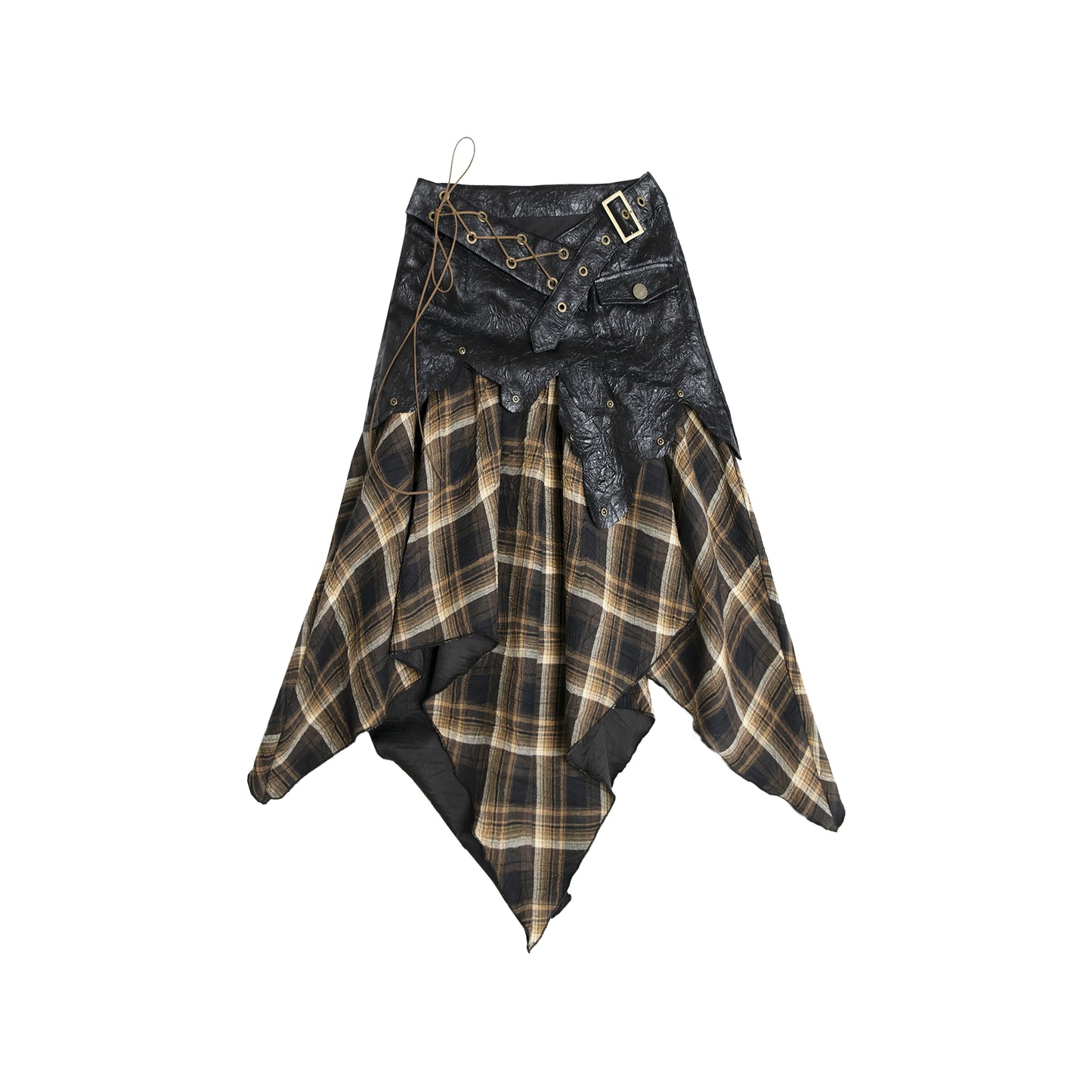 Retro rock street punk patchwork skirt