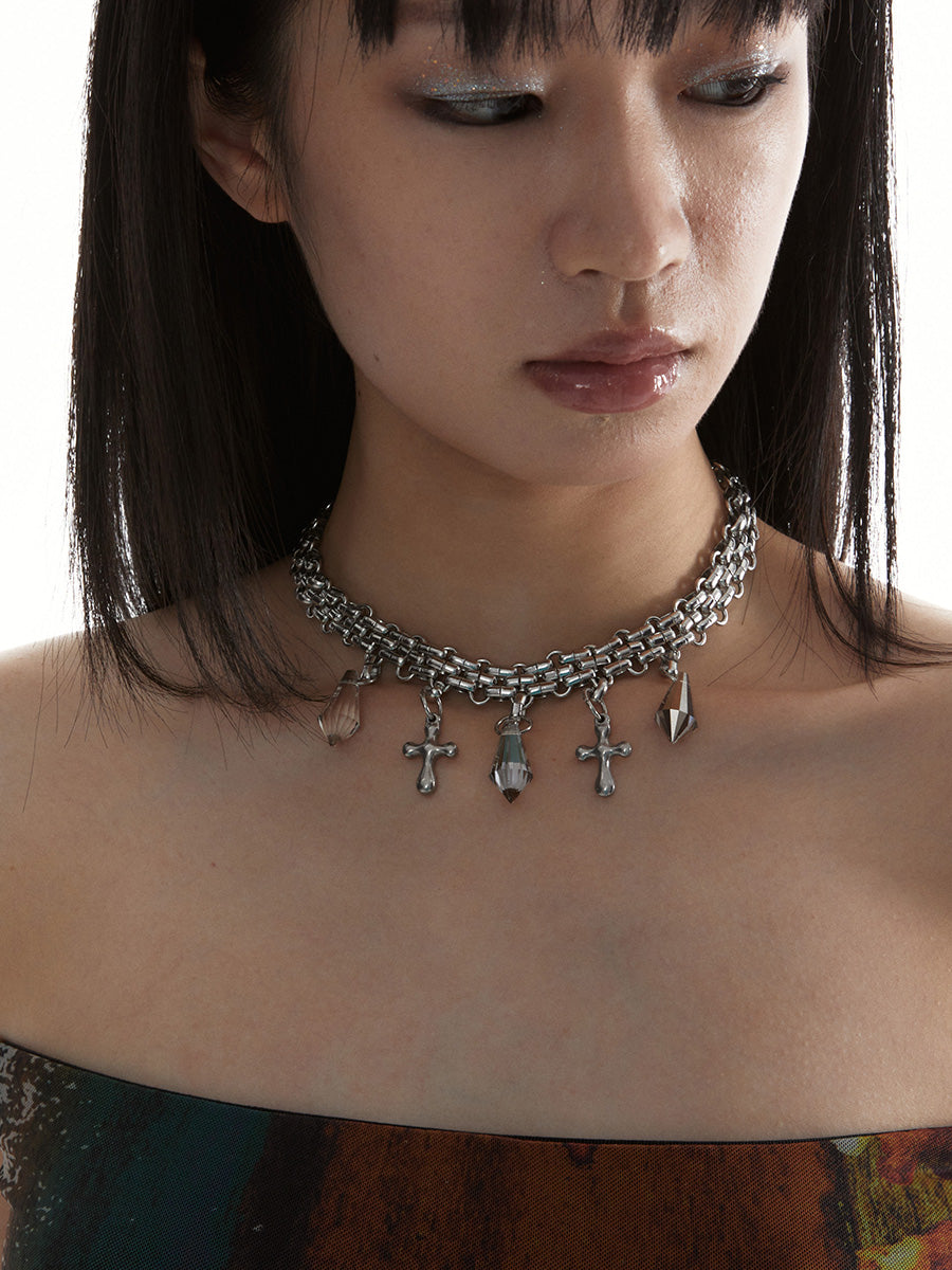 Rhinestone Clavicle Chain Punk Simple Necklace