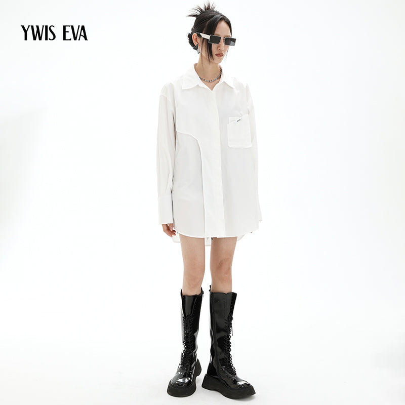 Oversize loose long-sleeved shirt