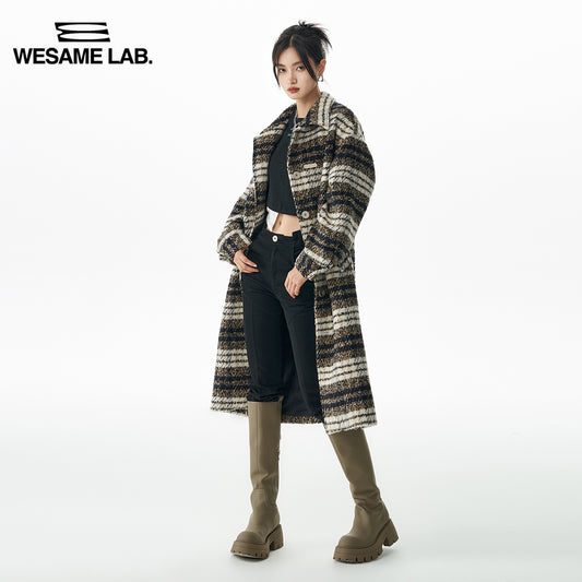 Casual Retro Plaid Wool Coat