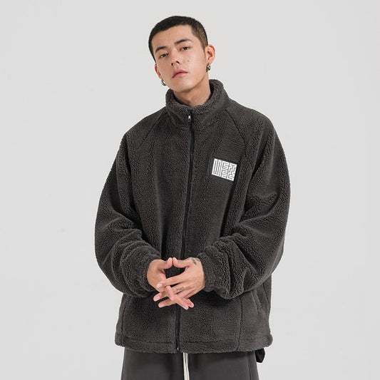 Lamb wool fleece couple jacket