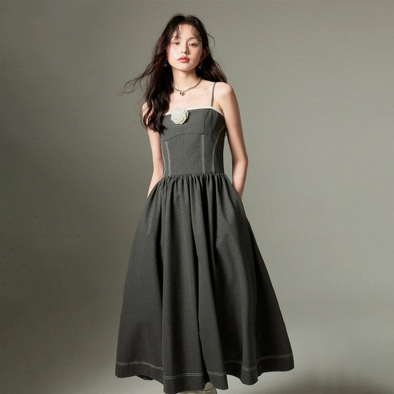 High Waist Slim Long Dress