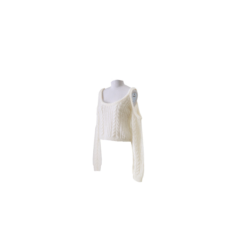 Mohair hazy natural hollow sweater