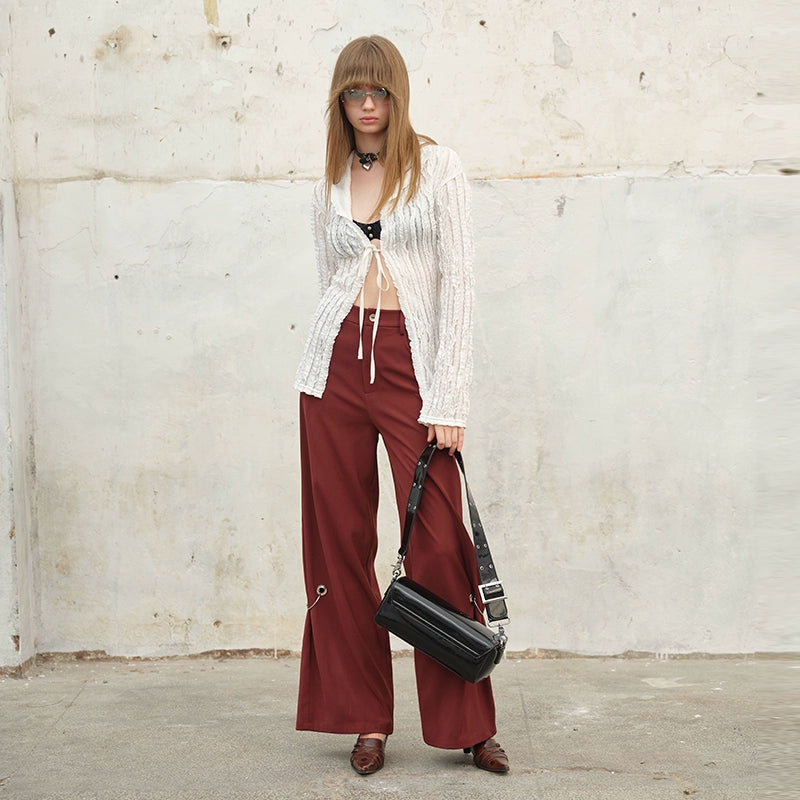 Looped straight leg pants