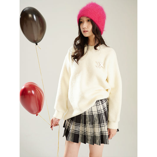 Marshmallow Casual Wool Sweatshirt