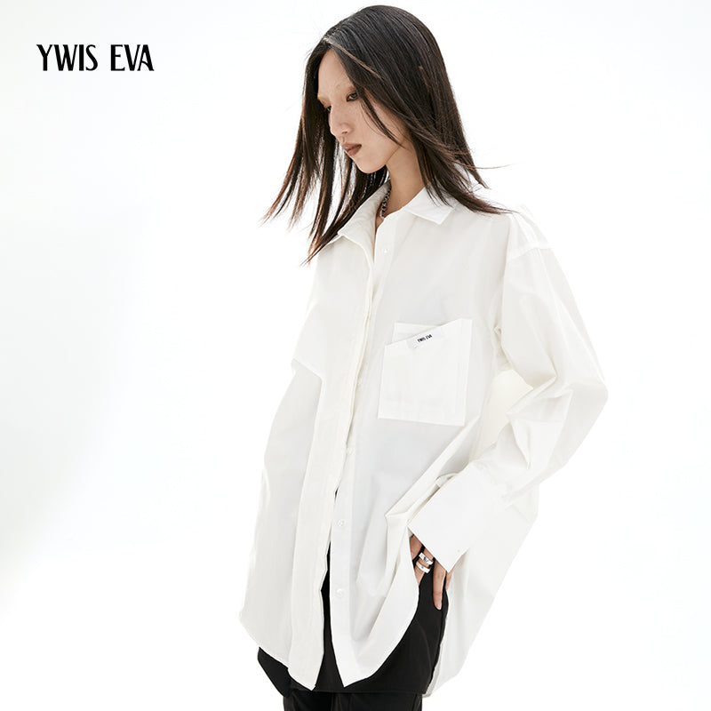 Oversize loose long-sleeved shirt