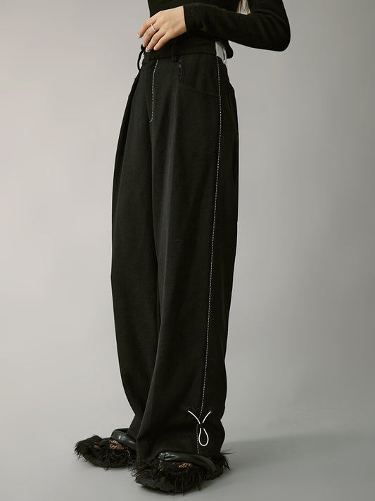 High-waist wide-leg pants