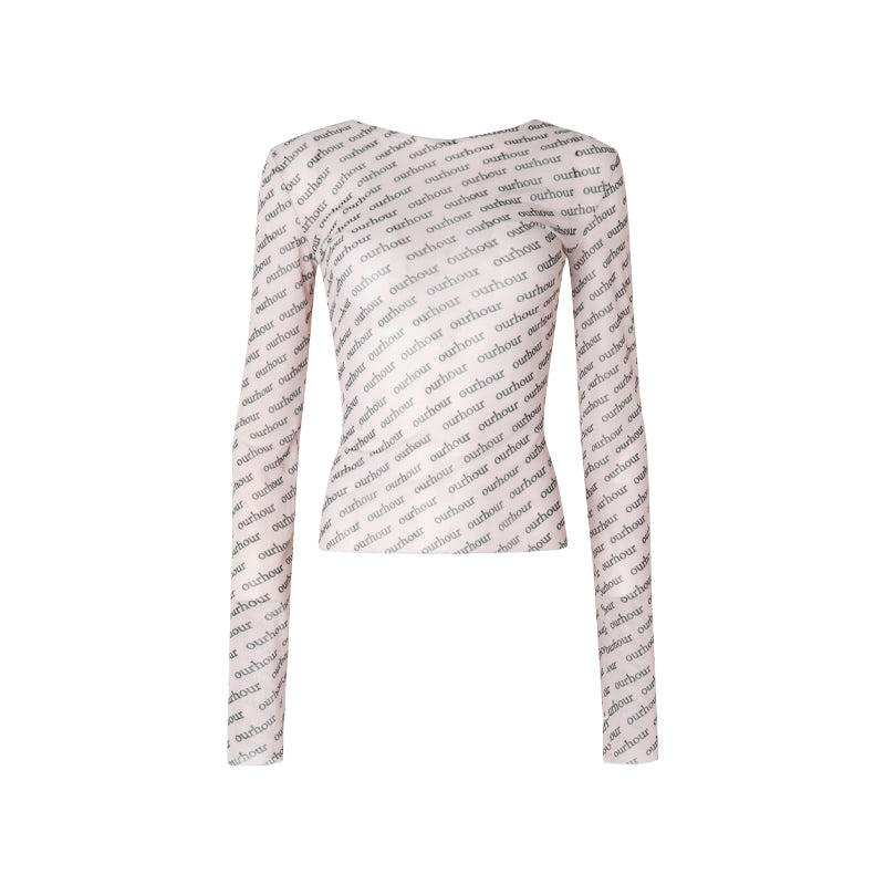 Micro-permeable slim-fit long-sleeved top