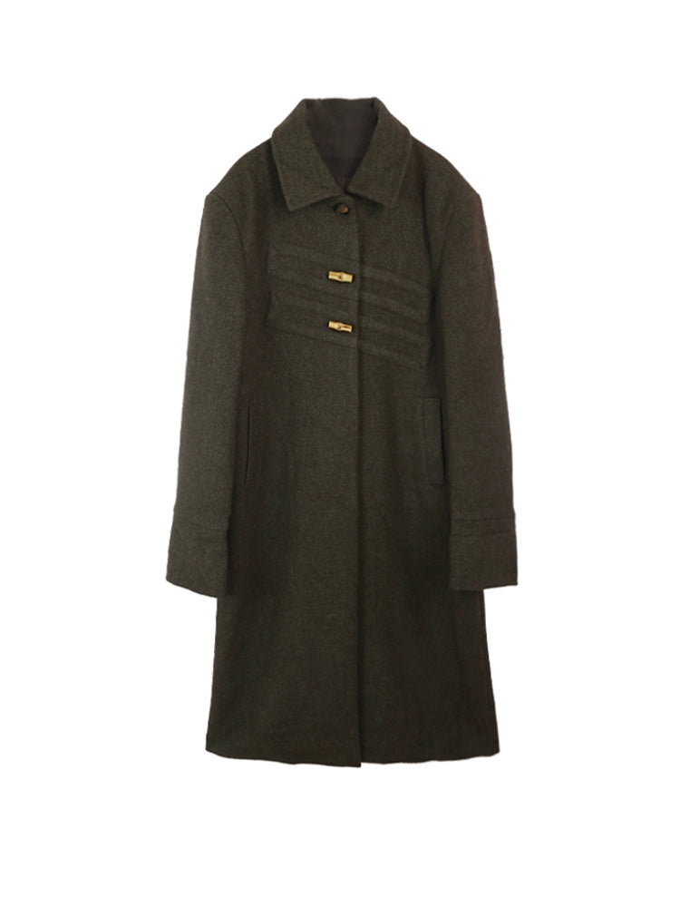 Bamboo buckle green and yellow coat