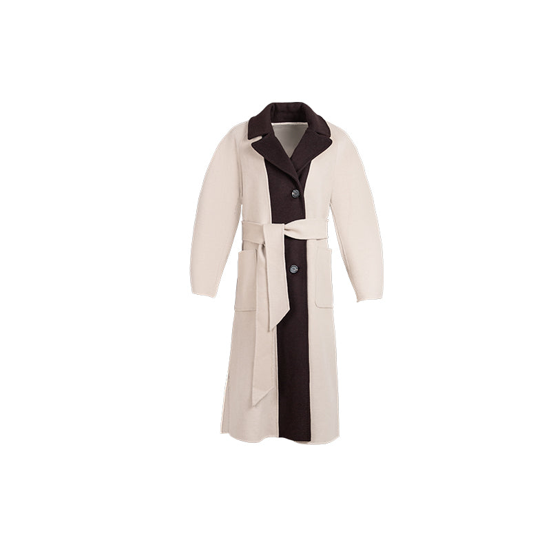 Three-dimensional arc long sleeve double-sided coat