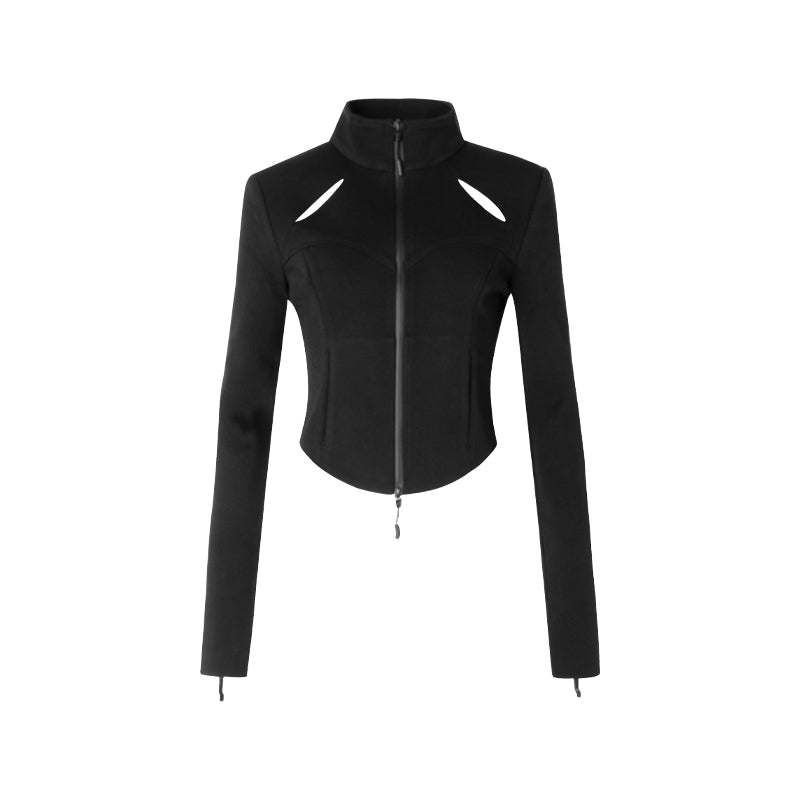 Curved Bottom Zipper Jacket