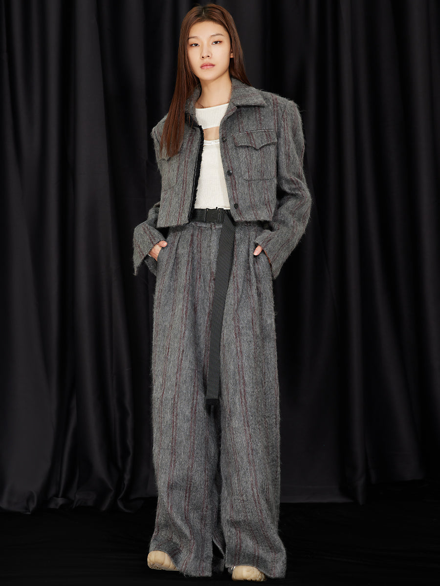 High-quality mohair short jacket and pants