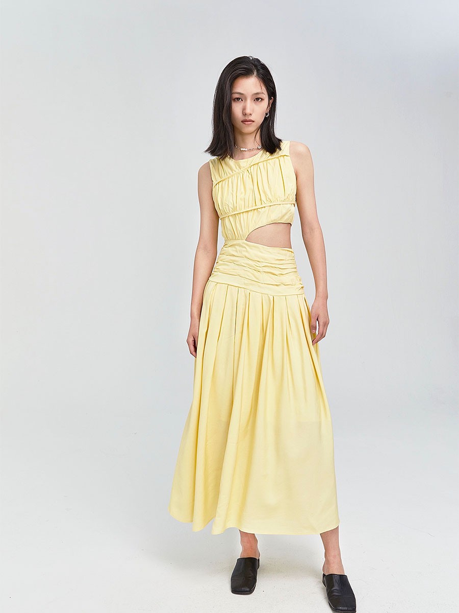 yellow dress temperament one-piece