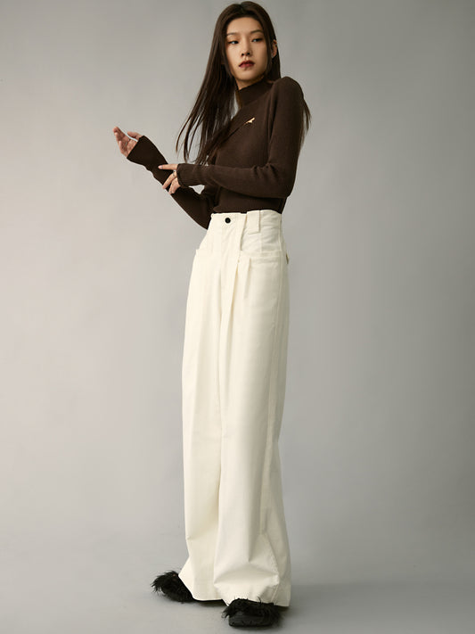 All-match corduroy wide-leg pants