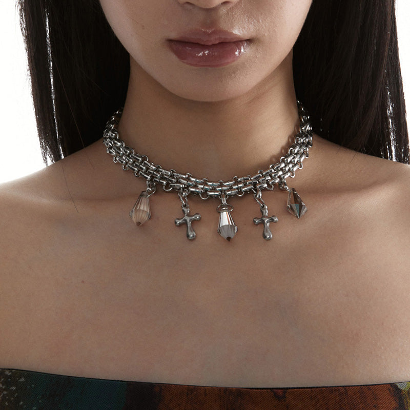 Rhinestone Clavicle Chain Punk Simple Necklace