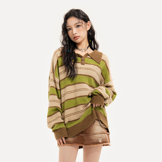 Striped soft knitted sweater