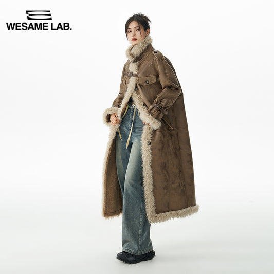 Loose Stand Collar Retro Long Coat