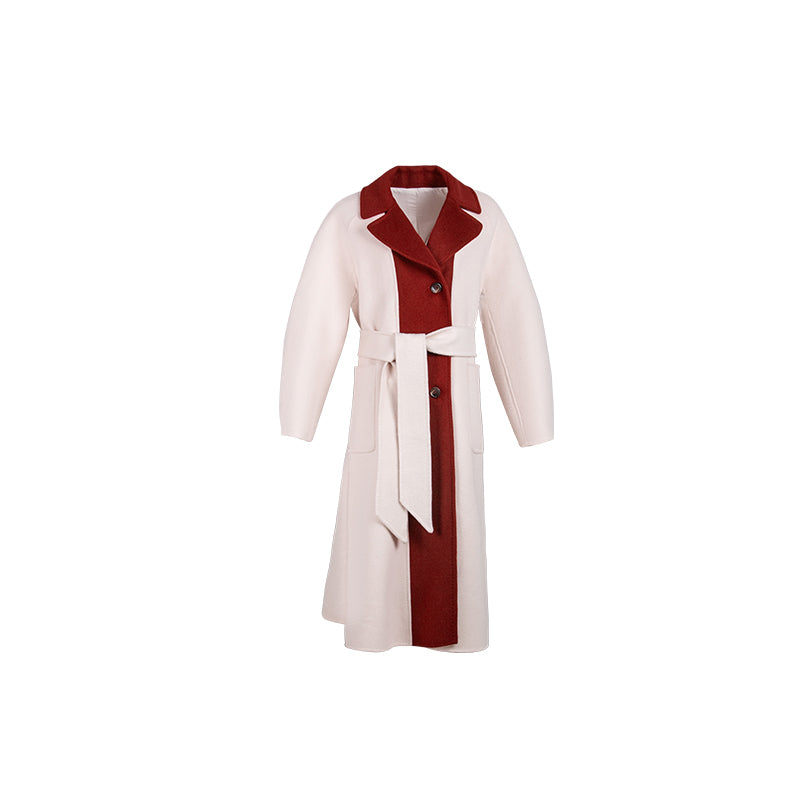 Three-dimensional arc long sleeve double-sided coat