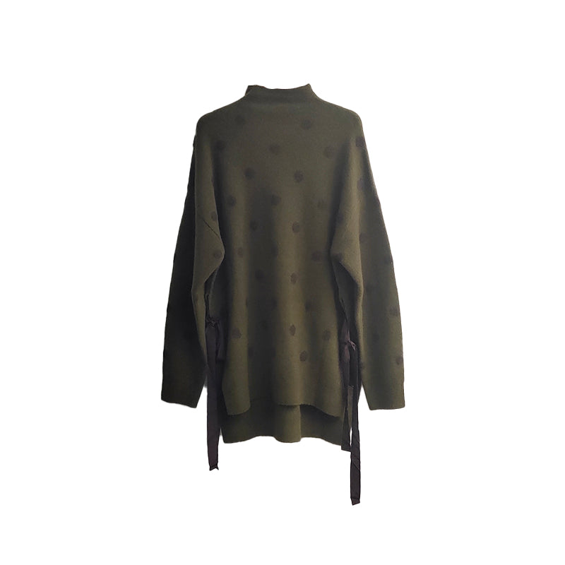 TuoJi long-sleeved wave point long sweater