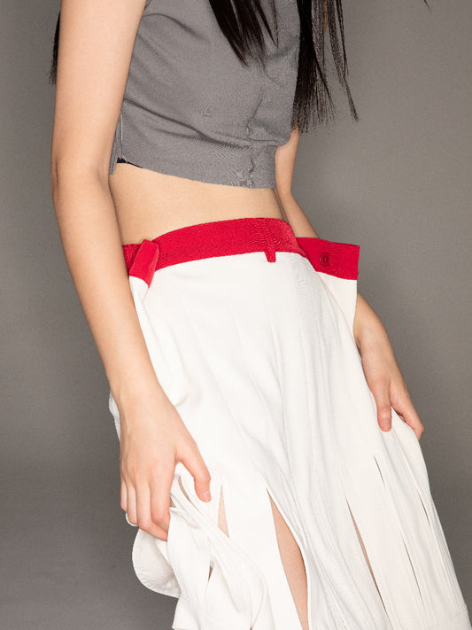 Low waist loose hollow skirt