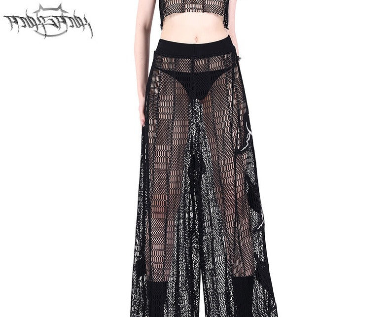 Ultra Loose Irregular Mesh Culottes