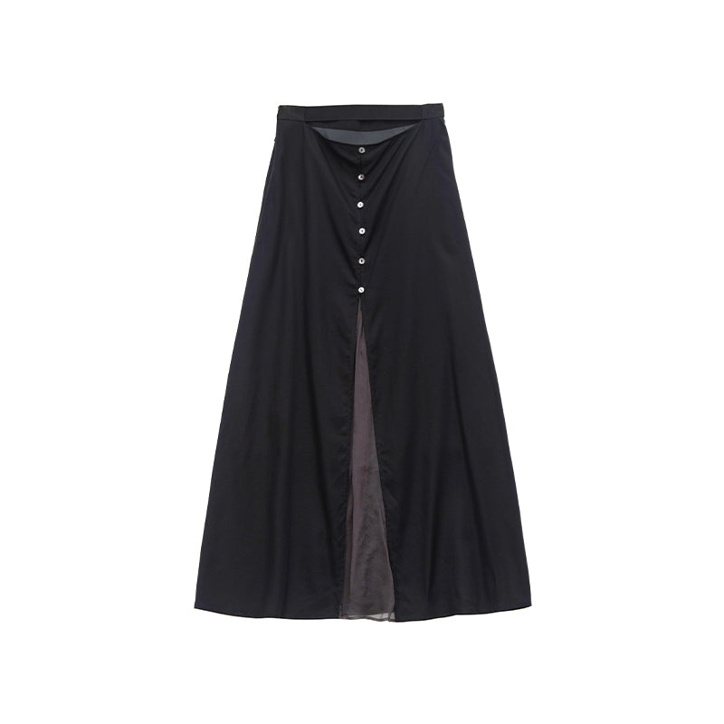 Splicing button skirt