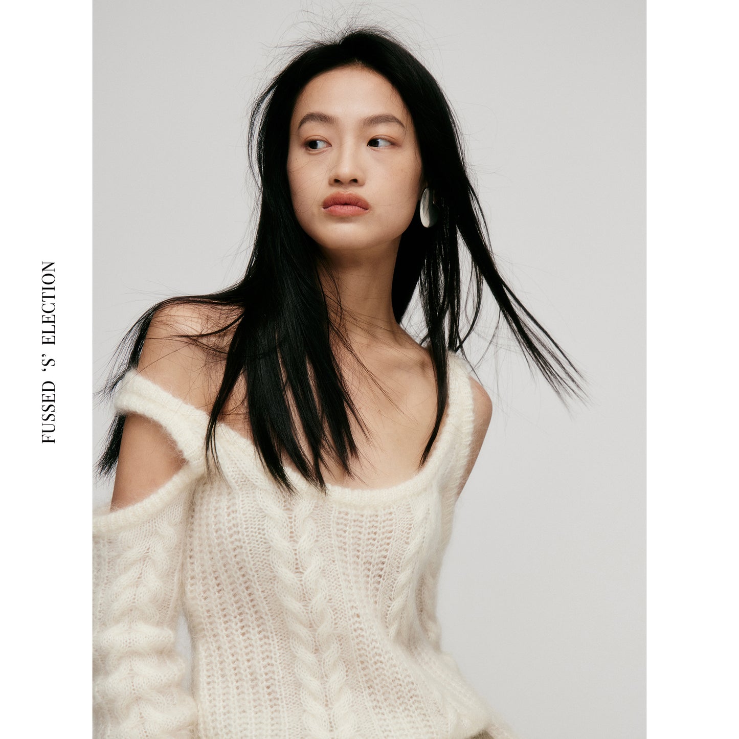 Mohair hazy natural hollow sweater