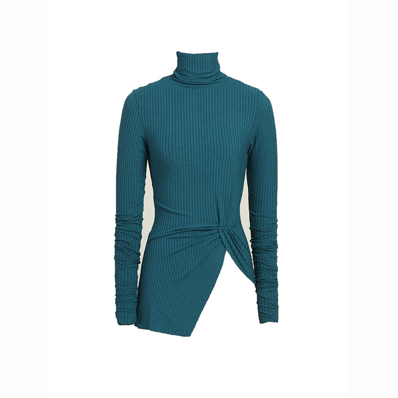 Knitted inner wool turtleneck top