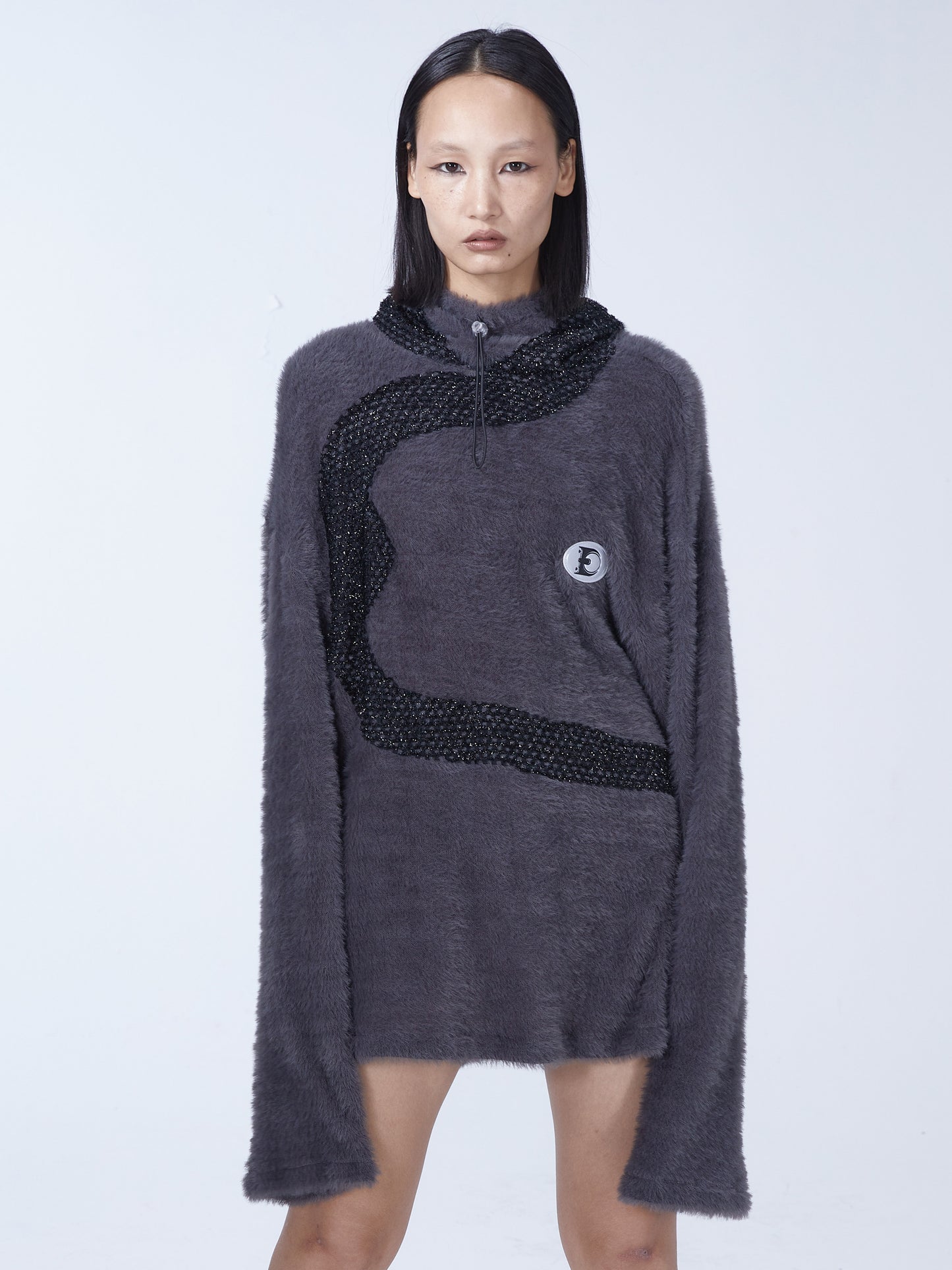 Turtleneck stitching wool sweater