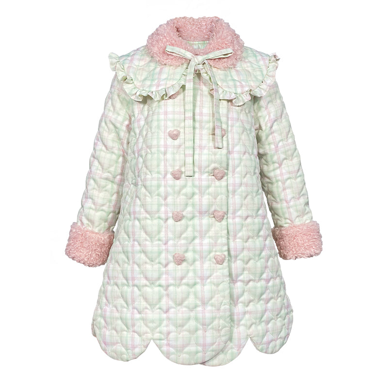 Pink and green quilted jacket