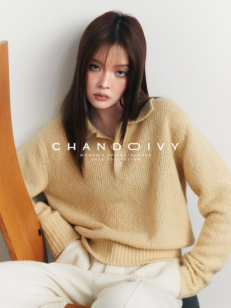 Cashmere three-dimensional knitted sweater