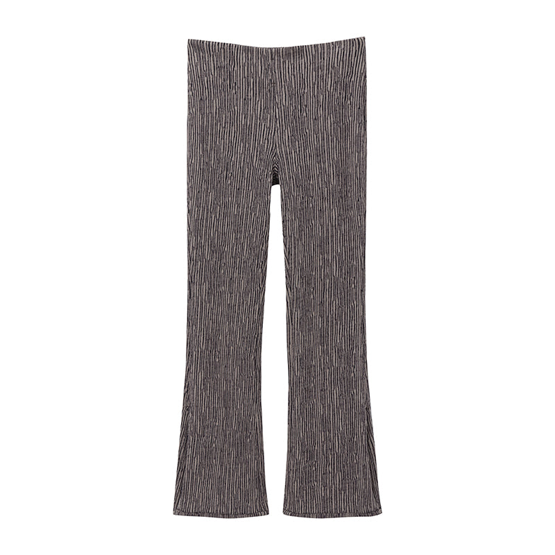 Stretch flared hand-stitched pants