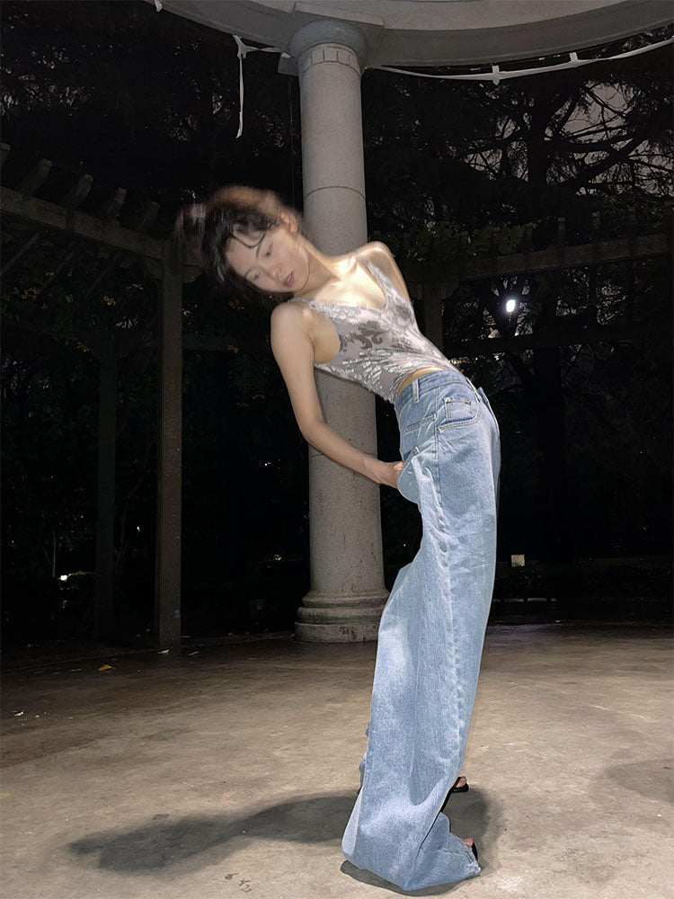 Loose low-waisted retro baggy pants