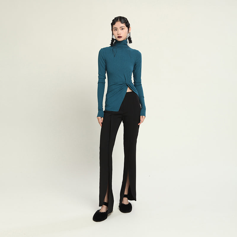 Knitted inner wool turtleneck top