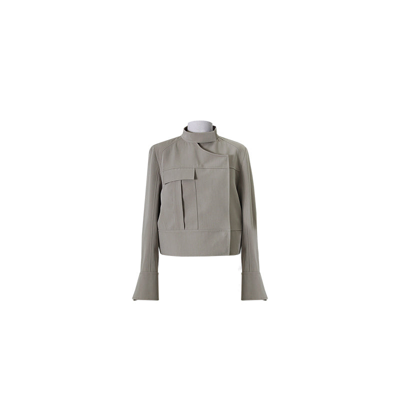 Three-dimensional stitching stand collar jacket